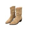 Huge Good-looking Thick Heel High Heel Medium Boots Children's New Autumn Western Pile Boots Short Boots Martin Boots