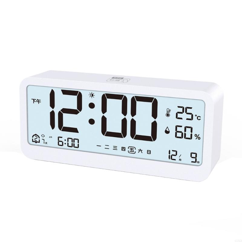 62KD Quiet Operations Desk Clock with Energy Saving Night Light for Home Decoration