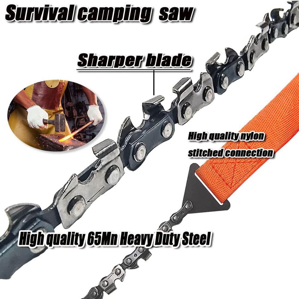 11Tooth Handheld Survival Chain Saw Chainsaws Emergency Camping Hiking Tool Pocket Hand Tool Pouch Outdoor Pocket Hand Chain Saw High Quality