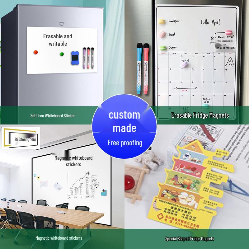 Erasable Magnetic Calendar & Whiteboard Sticker Set for Fridge – Customizable Planner & Message Board