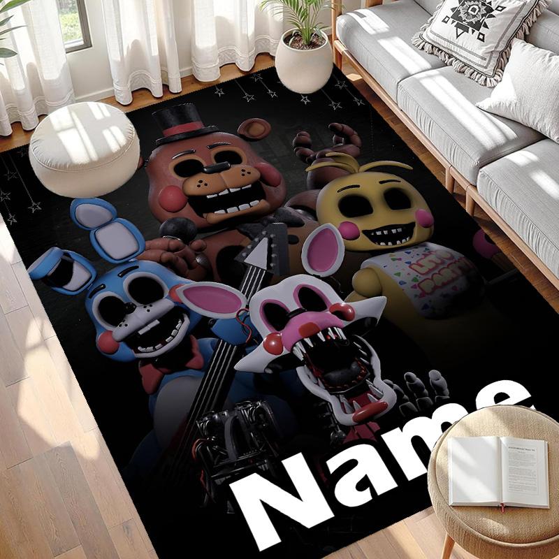 Custom Name Personalized Five Nights at Freddy's Print Carpet, Versatile Home Decor Rug, for Playroom, Apartment, Balcony, Entryway, Hallway Gift