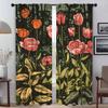 Roses and Pink Tulips Curtains for Living Room Curtain Tulle for Bedroom Shades Home Interior Curtains 2 Pieces Partition Camera