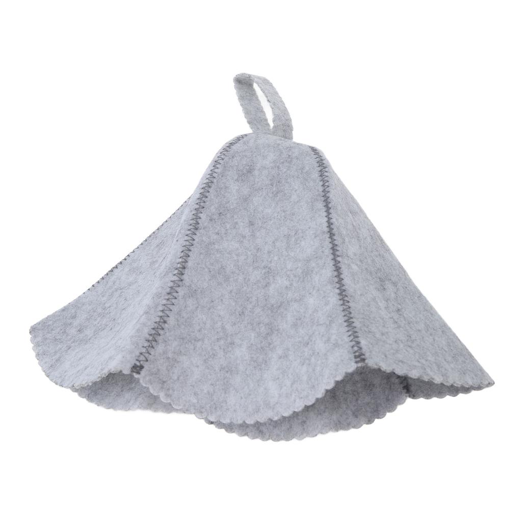 Sauna Hat Felt Water Absorbent Comfortable Shower Bath Felt Hat Universal for Men Women Grey