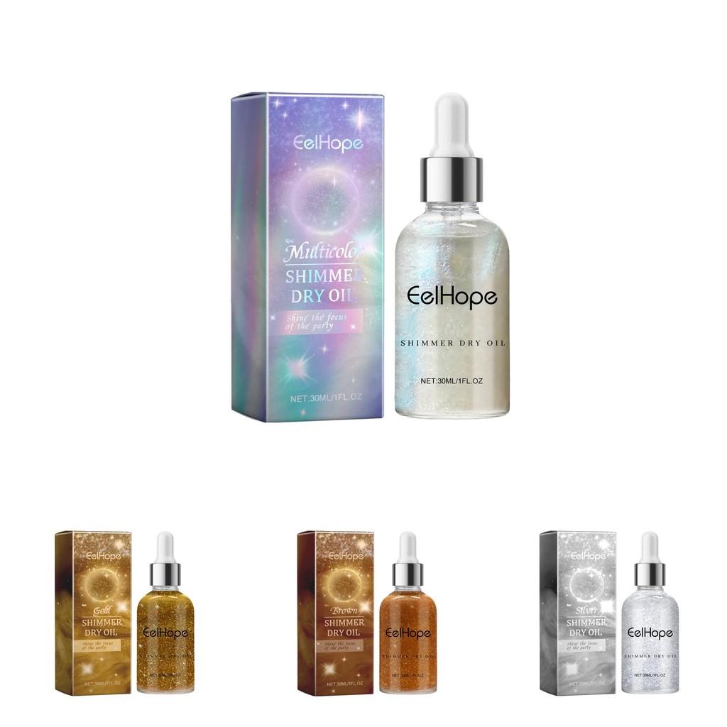 Eelhope Party Body Shimmer Oil Luxurious Radiance Long Lasting Moisturizing Shine 30ml