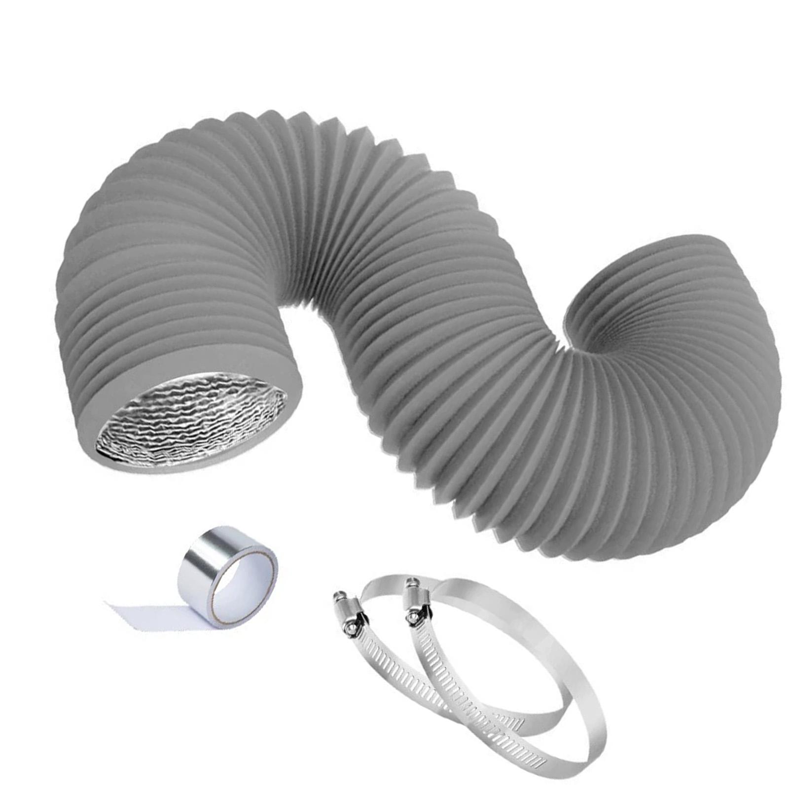 

Dryer Vent Hose Air Duct Flexible Adjustable PVC Heavy Duty Air Duct Hose with 2 Screw Clamps for HVAC Ventilation 1