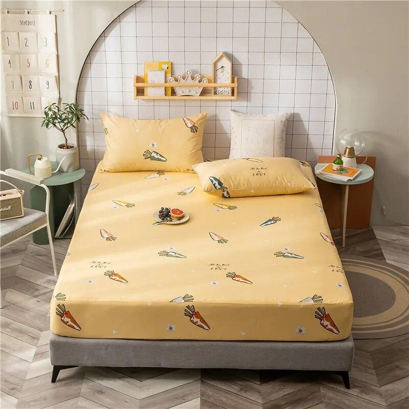 100% Cotton Printed Single-Layer Bed Sheet, Soft And Comfortable Bed Sheet And Mattress Cover Fixed By Elastic Band.