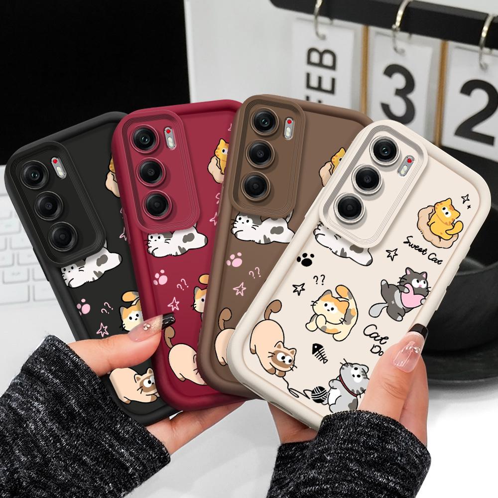 Playing Cute Cat Phone Case For Infinix Tecno Camon 40 30 20 Pro Pova 7 6 Ultra Neo Spark 30C 20C 10 4G 5G Staircase Soft Cover