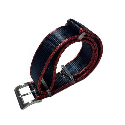 Watch Premium G10 NATO Type Silk Touch Nylon Strap 22mm Width DELUXE NYLON NATO TYPE WATCH STRAP 22mm [Naval Co.] Navy/Red Navy/Red