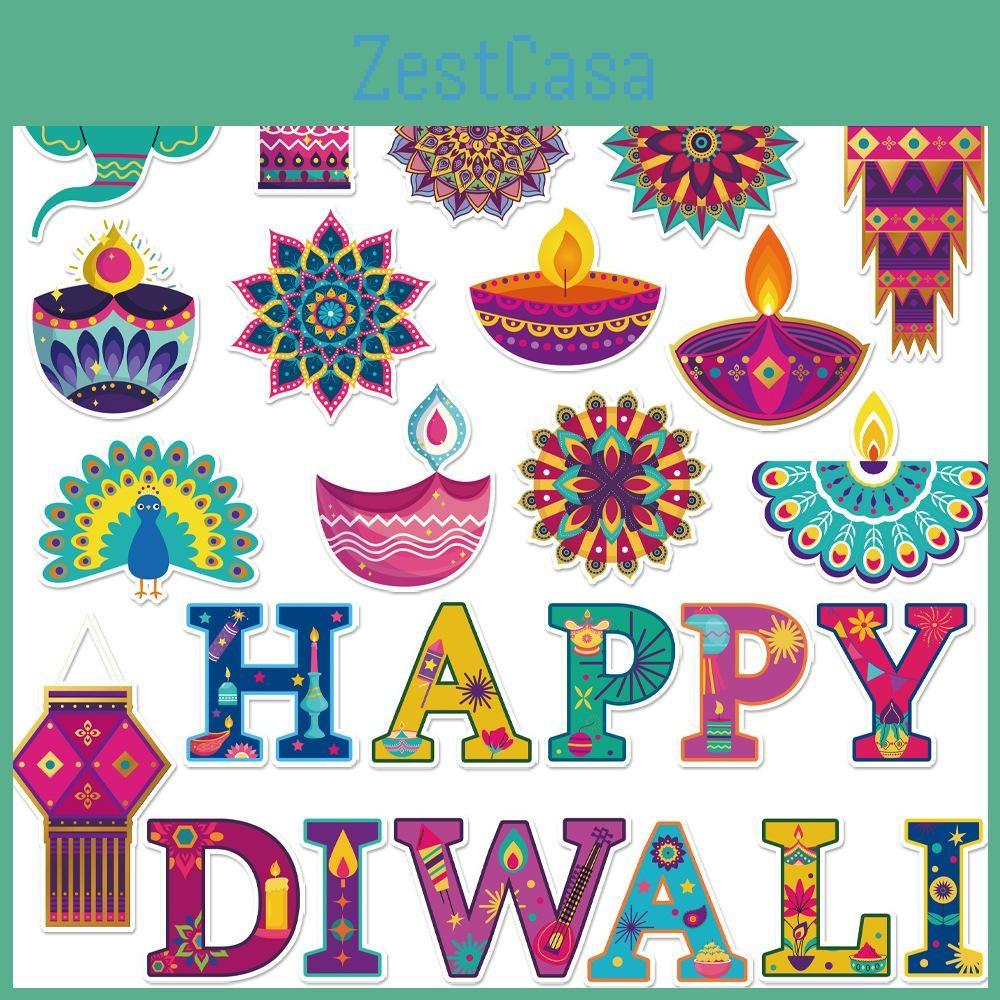 Themed Party Diwali Card Stickers Festival Scene Arrangement Props Decoration