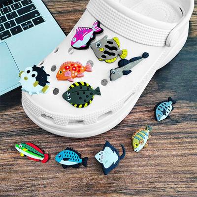 11 Pezzi Simpatici Ciondoli per Scarpe in PVC Serie Pesci Vari per Decorazione Scarpe