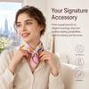 Lightweight Silk Scarf Breathable Printed Neck Scarf Accessory Magnetic Clasp Scarf  Women