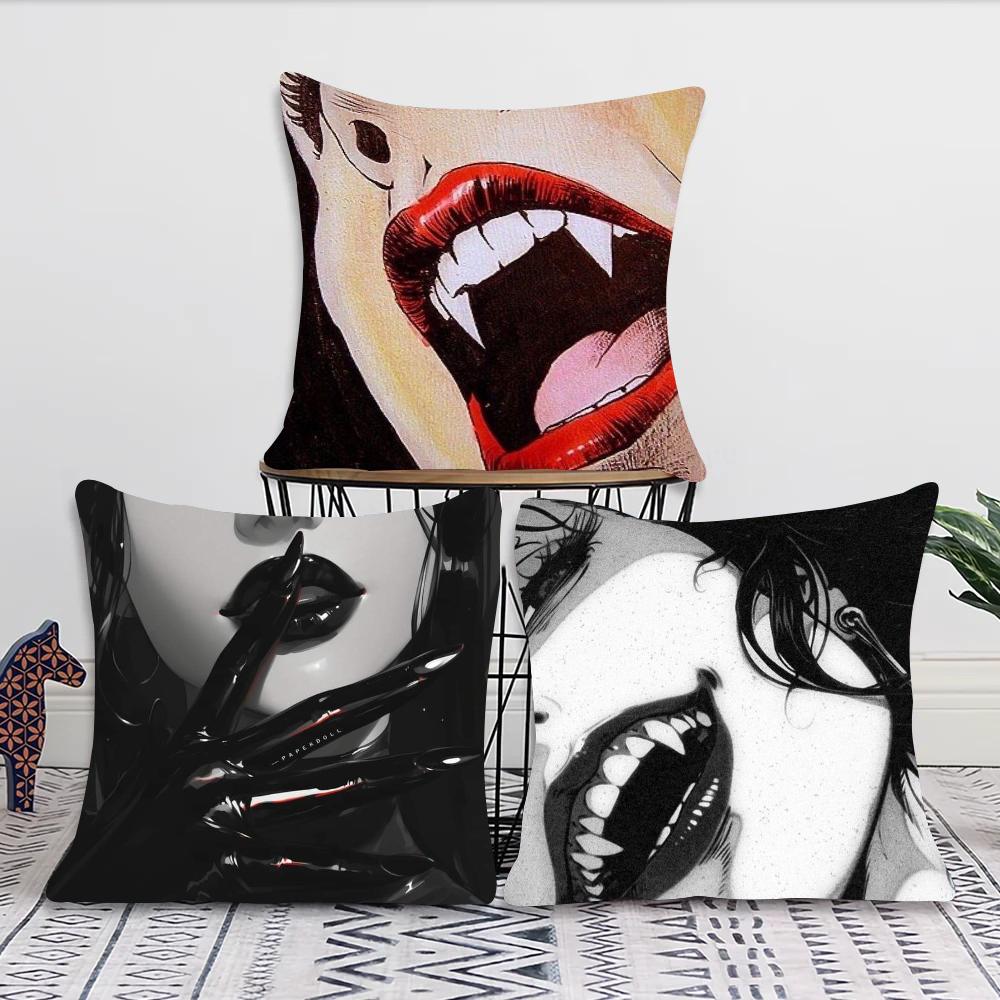 1 szt. Vintage Horror Wampir Poszewka na Poduszkę Kwadratowa Sypialnia Sofa Wypoczynek Komfortowa Poduszka Samochód Salon Dekoracja Domu