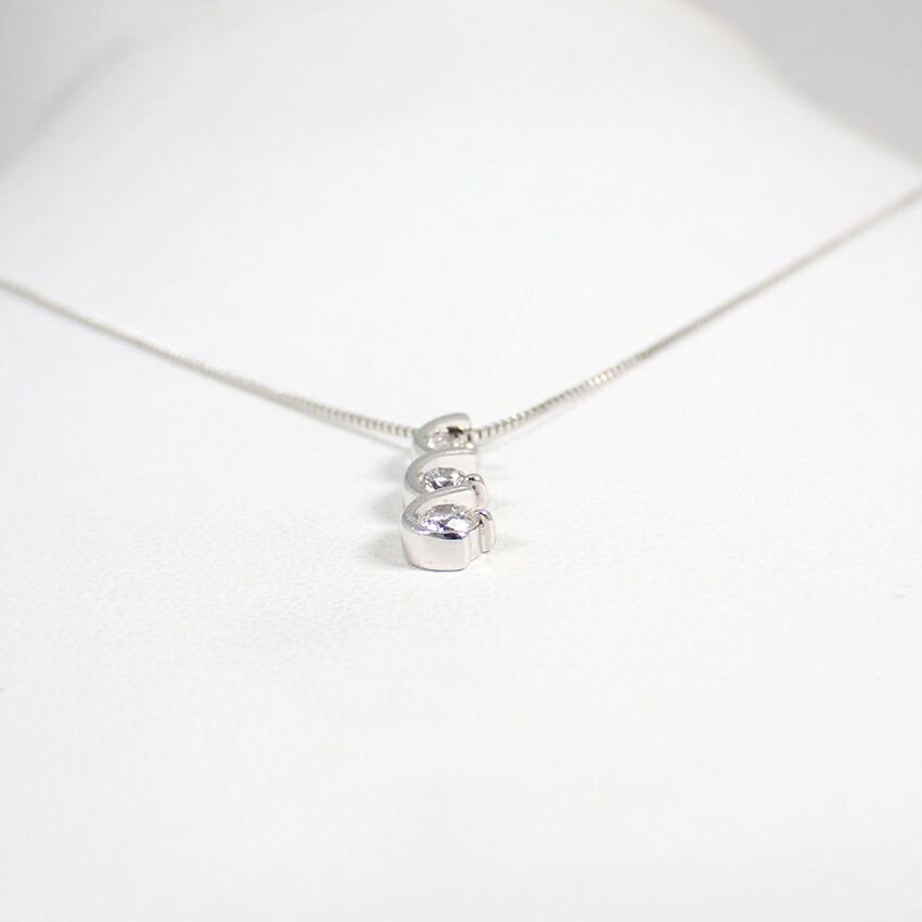 [Used] K18WG Diamond Pendant/Necklace/j55-44