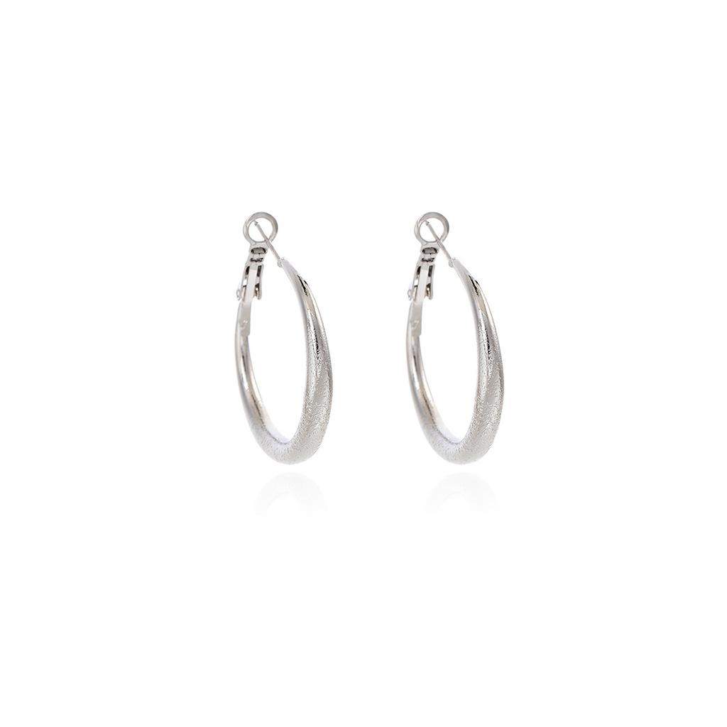 Autumn And Winter Matte Gypsy Plain Ring Ear Buckles, Light Luxury And High-End Sense, Simple And Small Temperament Earrings
