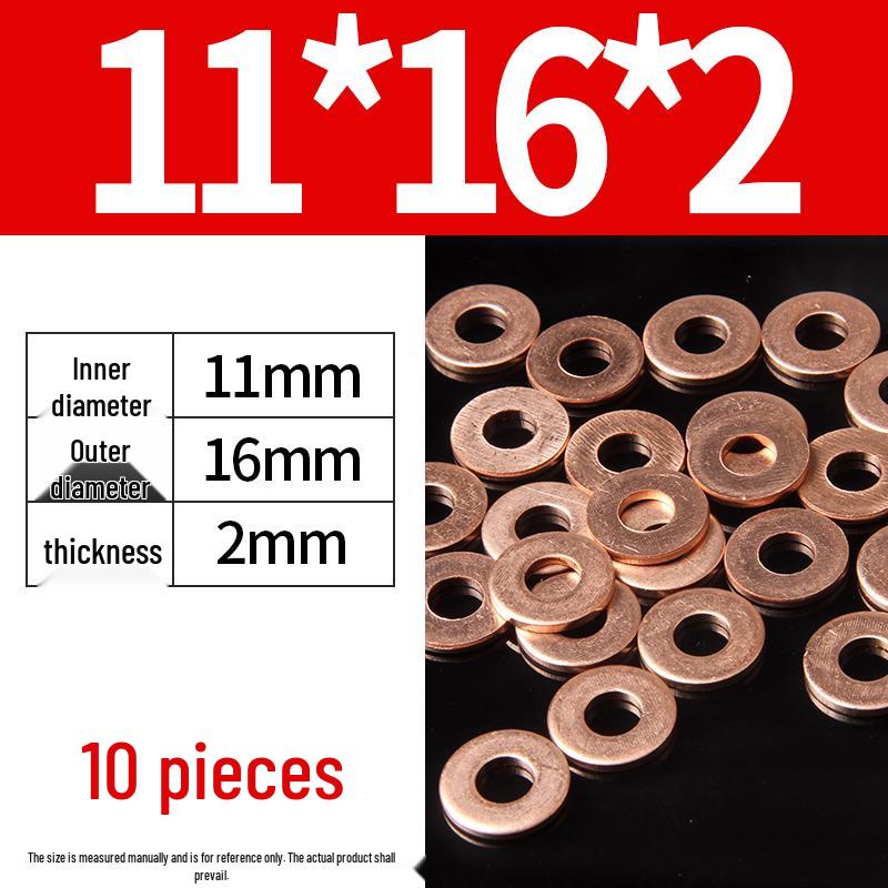 2mm Pure Red Copper Sealing Ring Marine Instrument Flat Washer
