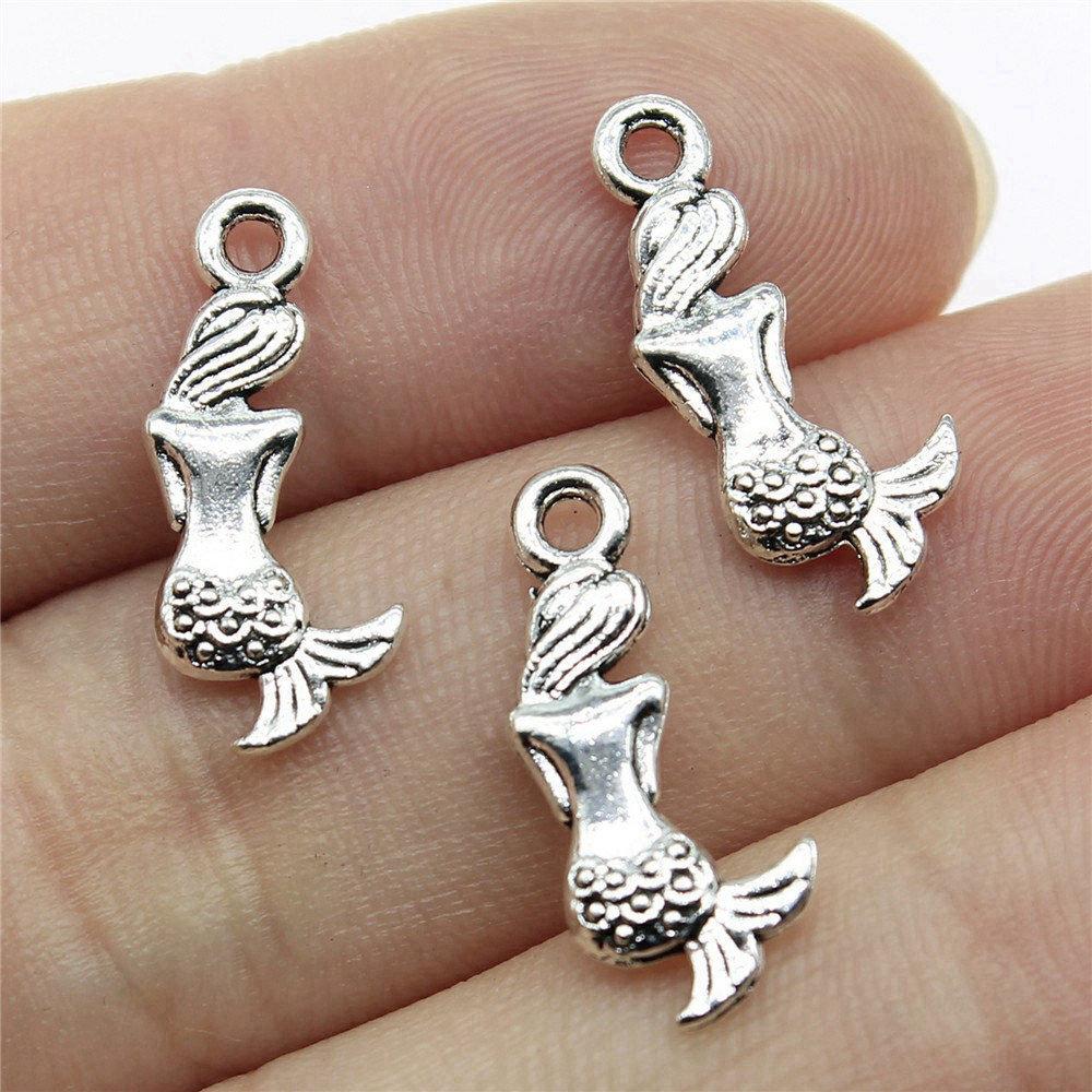 Шармы Подвески Русалки Материалы для Детской Бижутерии QC081 A02-40pcs-20x7mm