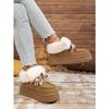 Winter New Lace-up Thick-soled Wool Wool Cotton Shoes 2025 Plus Size Muffin Fleece Warm Snow Boots for Women