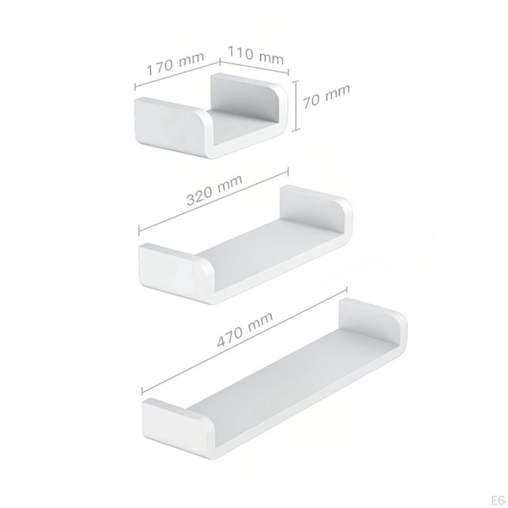 Shower Shelf Bathroom Organizer, No Drilling Wall Mounted Plastic for Bathroom,