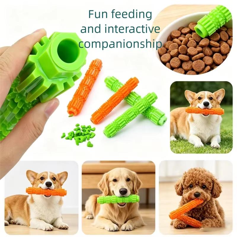 Dog Chew Toy Bite Resistant Teething Stick TPR Interactive Play Training Pet Dog Treat Dispensing Puppy Toy GWJ11