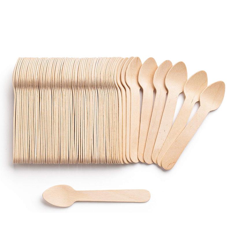 

50/100/200Pcs Disposable Wooden Spoons, 3.8-Inch Mini Tasting Sampling Spoons, Yogurt Ice Cream Spoon 50Pcs