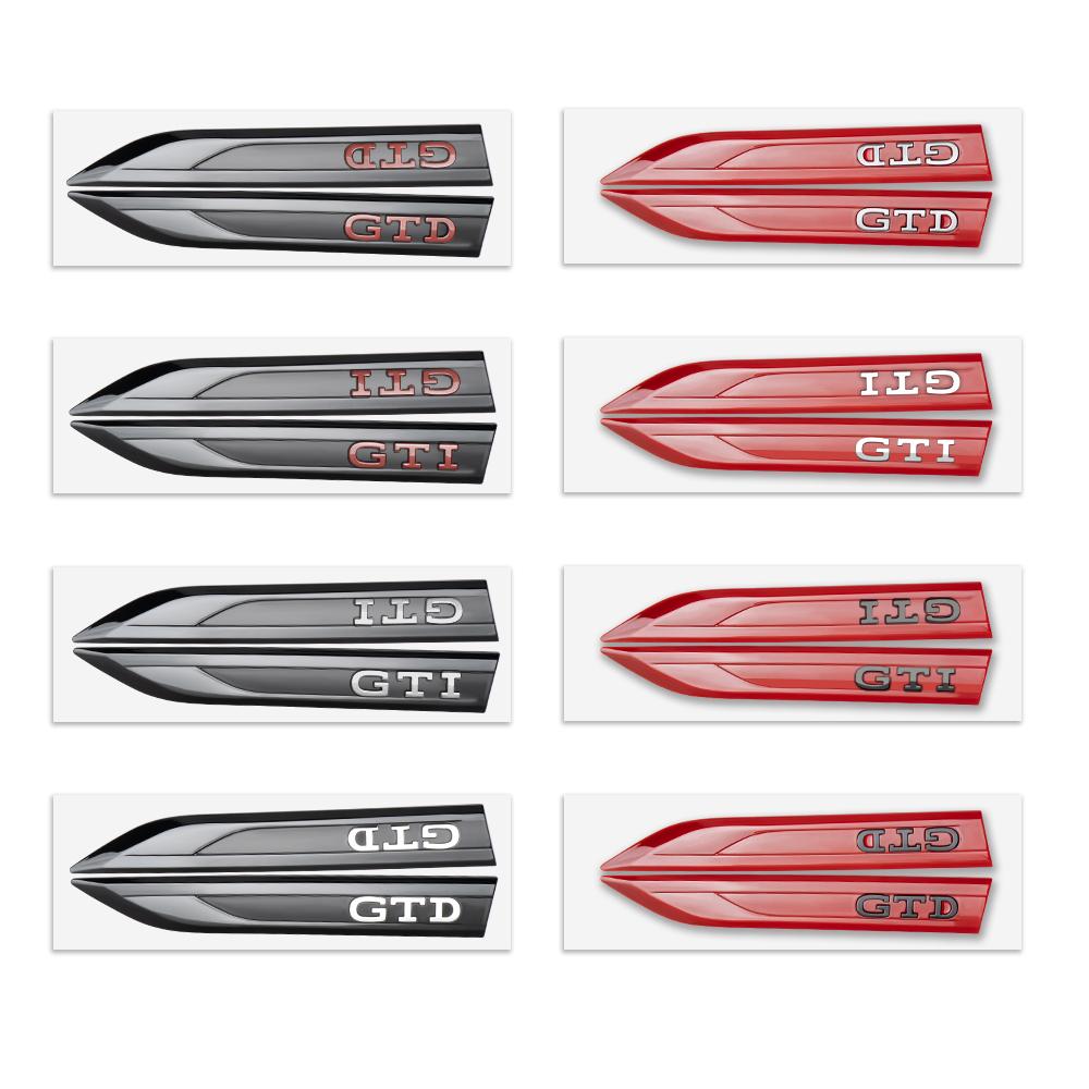 AABIS1 3D ABS Side Wing Emblem Fender For Volkswagen Golf GTI GTD 7 MK6 JETTA POLO Tiguan Bora B7 Passat Accessorie Car Badge Styling