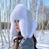 Winter Warm Real Fox Fur Ear-protecting Hats Women's Genuine Leather Windproof Warm Fox Fur Bomber Hat Thickened Sheepskin Cap