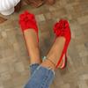 French Xiaoxiangfeng low-heeled sandals fairy flower bag head sandals 2025 new spring and summer pointed head evening single shoes women