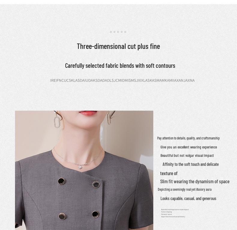 Gray Women's High-End Professional Short-Sleeve Two-Piece Summer Workwear