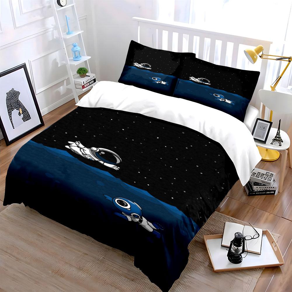 Astronauts and stars pattern. Bedding sets Duvet cover sets Duvet covers Pillowcases(1 * Duvet Cover 2 * Pillowcases without duvet insert)