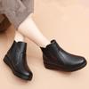 2024 New Boots Women Genuine Leather Keep Warm Shoes Women Plus Size Ankle Boots Flat Casual Mother Waterproof Non-slip Booties
