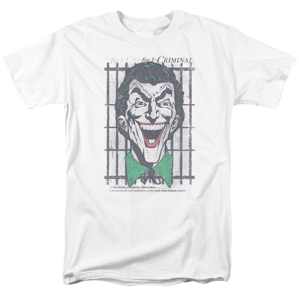 26 The Joker Criminal T Shirt Licensed Comic Book Tee White Unisex T-Shirt XL