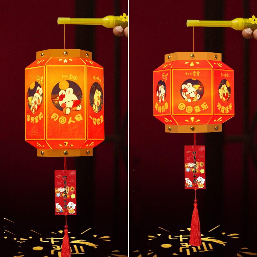 Handmade Portable Rabbit Lantern Glowing Handheld Rabbit Lantern  New Year