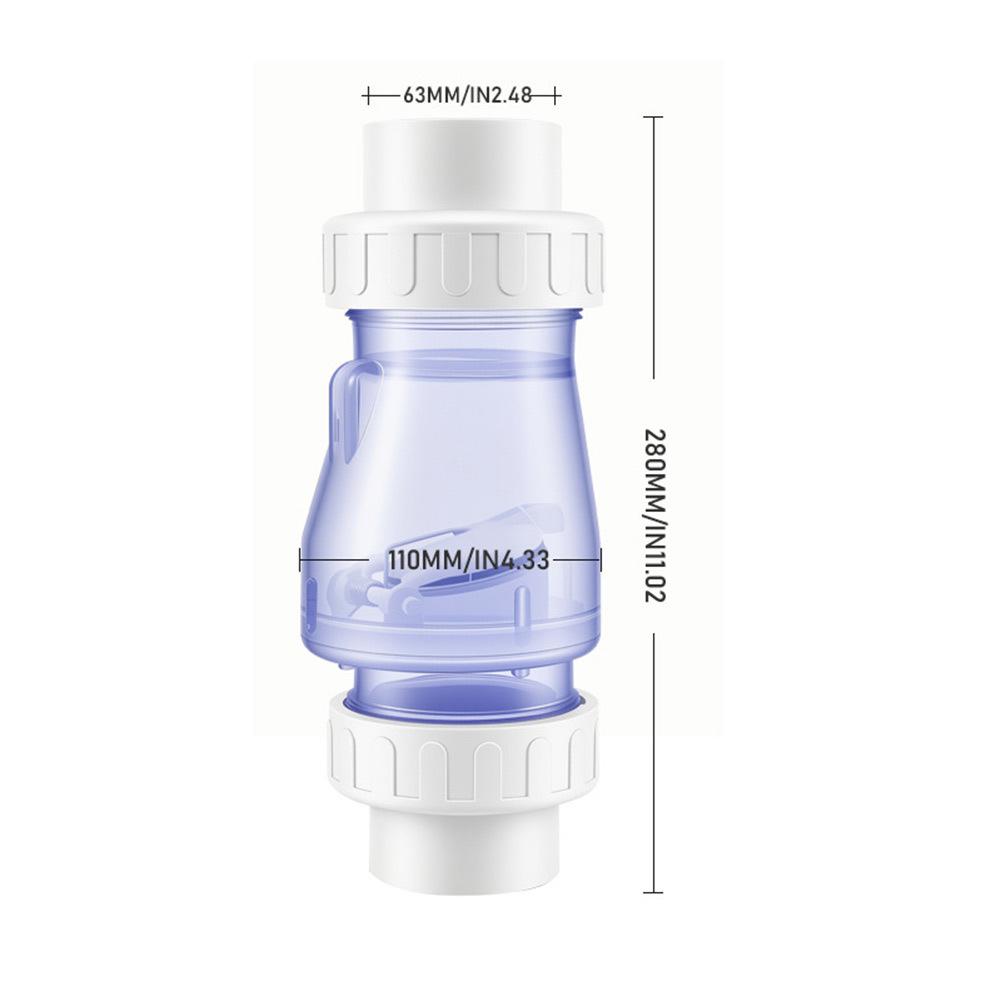 Transparent PVC Check Valve For Pool Pump 9.25-11 Inch Anti-Backflow Water Filter Accessory For Swimming Ponds Spas