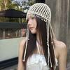 New Colorful Pearl Tassels Baotou Hat Pure Hand Crochet Hollowed Out Ethnic Style Tassels Beach Hat