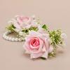 Elegant Wedding Groom Bridal Boutonniere Wrist Corsage Set for Wedding Business Meeting Receptions Wedding Accessories