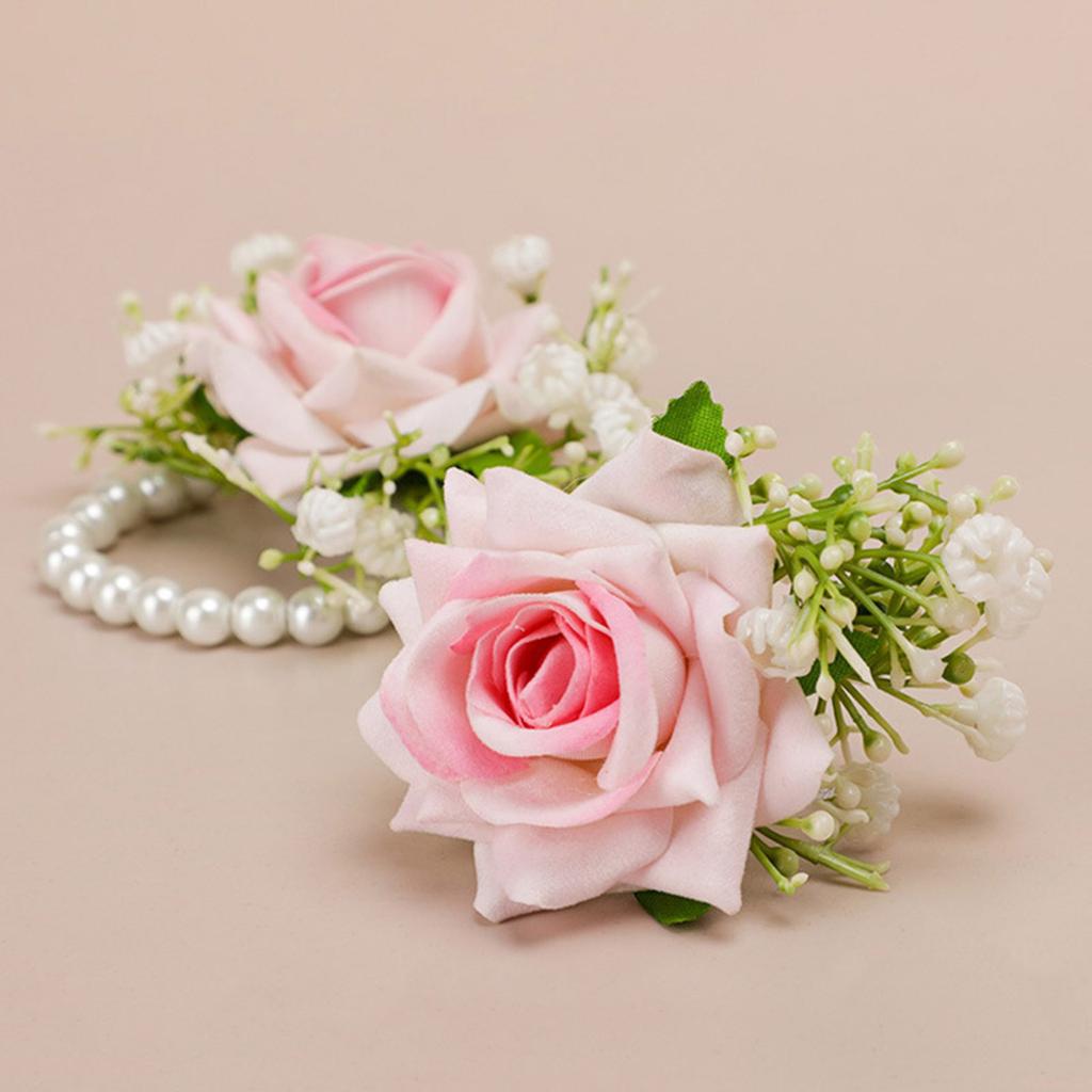 Elegant Wedding Groom Bridal Boutonniere Wrist Corsage Set for Wedding Business Meeting Receptions Wedding Accessories