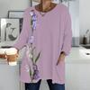 Plus Size Women Round Neck Long Sleeve Tee Soft Loose Tops For Daily Stroll And Indoor Rest