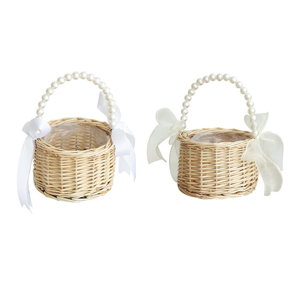 Charming Accent Wedding Basket Willow Basket Woven Flower Basket