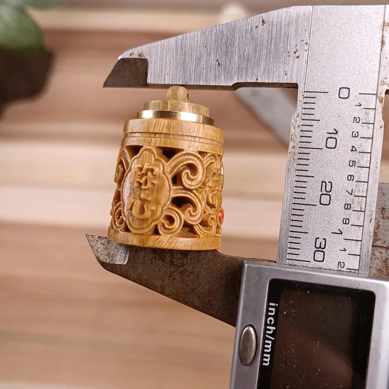 Natural Wood Perfume Bottle Incense Expanding Mini Sandalwood Portable Sealed Jar Pendant Pomander Container Medicine Pill Box
