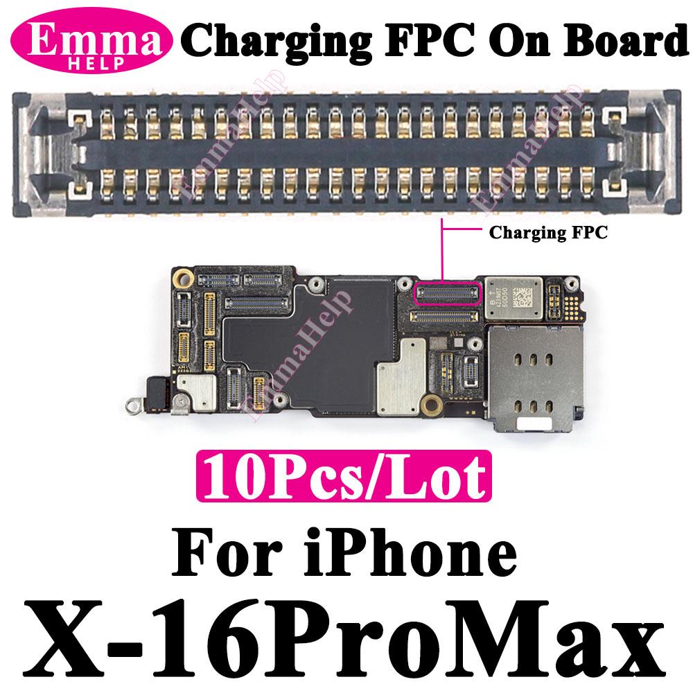 10 ks Originální FPC konektor nabíjecího doku pro iPhone 13 11 16 Pro Max 14 15 Plus 12 Mini XS Max na základní desce USB port pro nabíjení