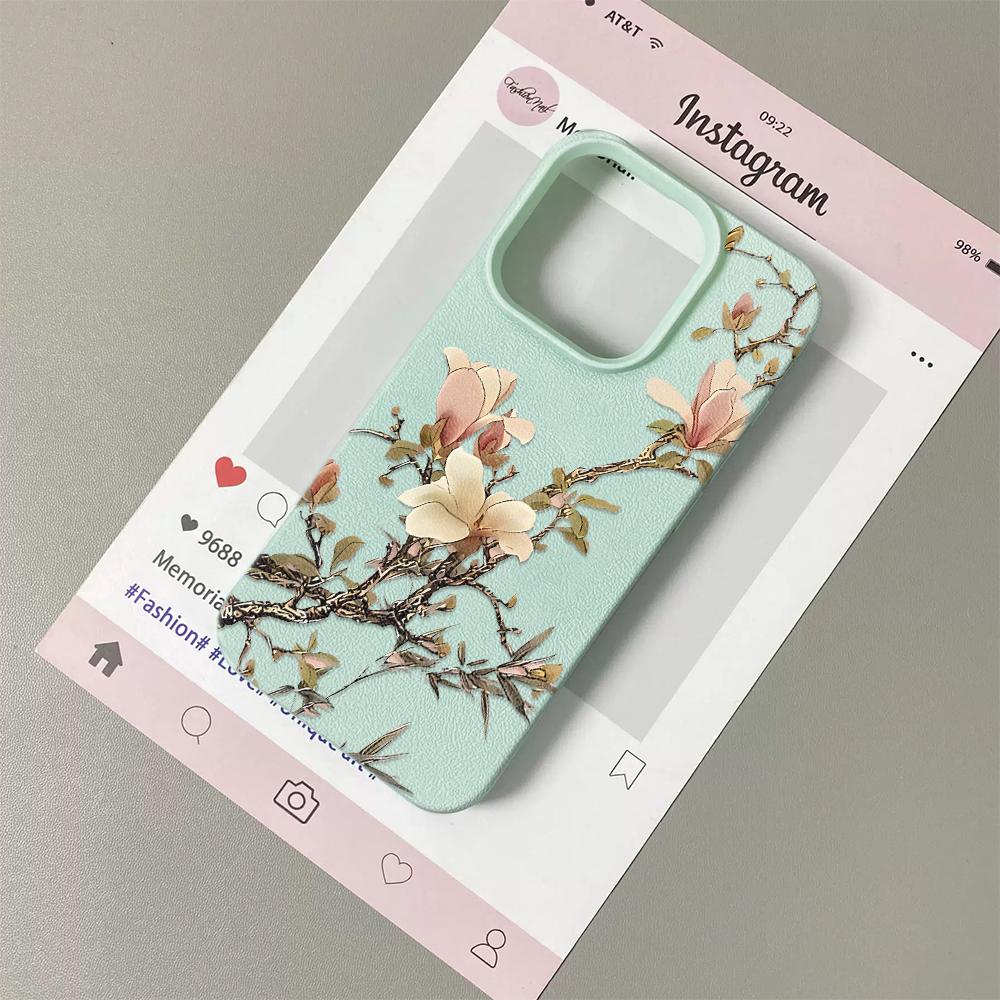 Cute Floral Art Phone Case For IPhone 17 Air 11 16 13 Pro 15 14 12 Pro Max Case 16E 15 Plus Aesthetic Protective Soft Cover