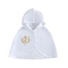 Baby-Taufumhang mit Kapuze Kreuz Friedentaube Bestickte Kapuzenrobe Weißer Poncho