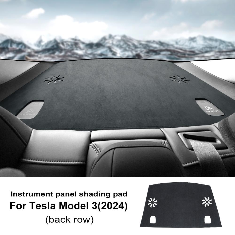 Top Flannel Dashboard Cover Pad for Tesla Model 3 Highland 2025-up Sunshade Protector Anti-UV Dash Mat Non-slip Car Accessories