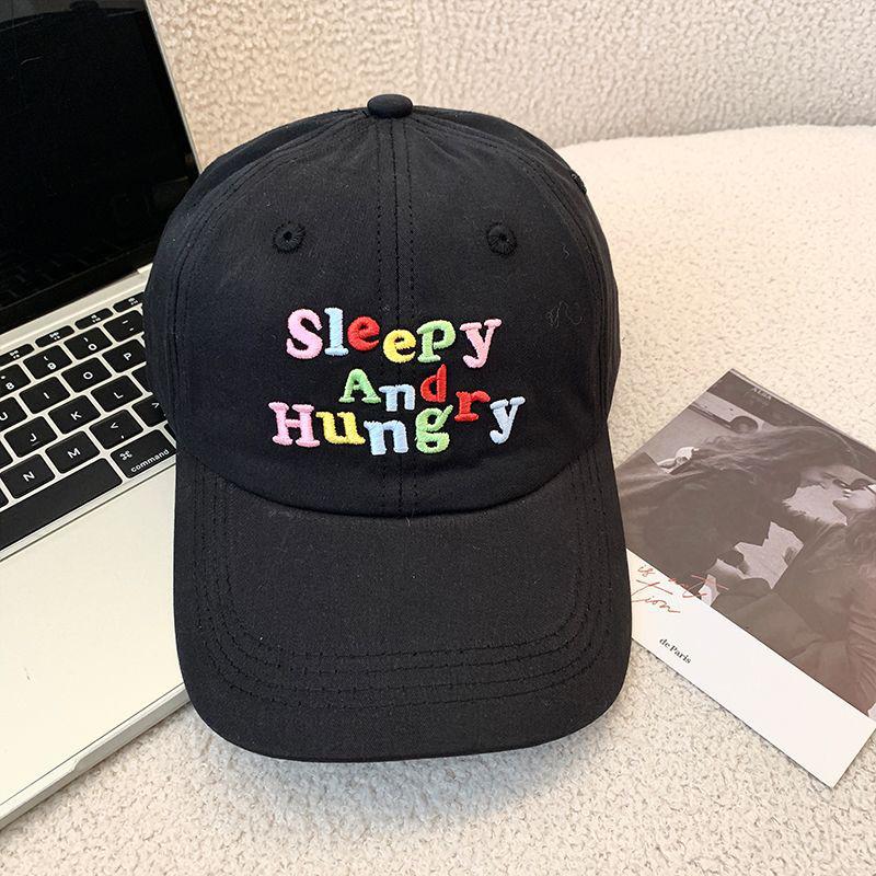 Women S Baseball Cap Sweet Embroidered Lettering Outdoor Sun Protection Adjustable Baseball Cap чёрный