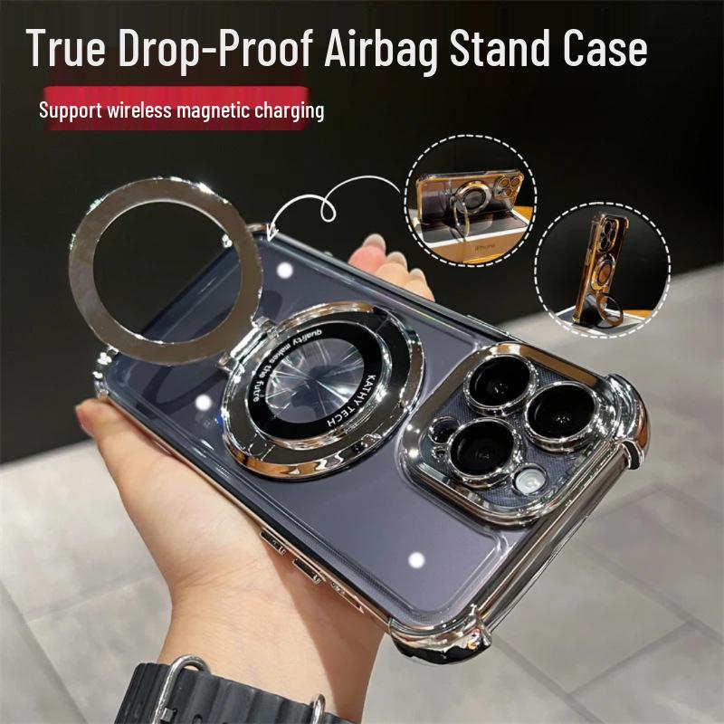 Magnetic Electroplated Transparent Protective Case for iPhone 17/16/15/14 Pro Max
