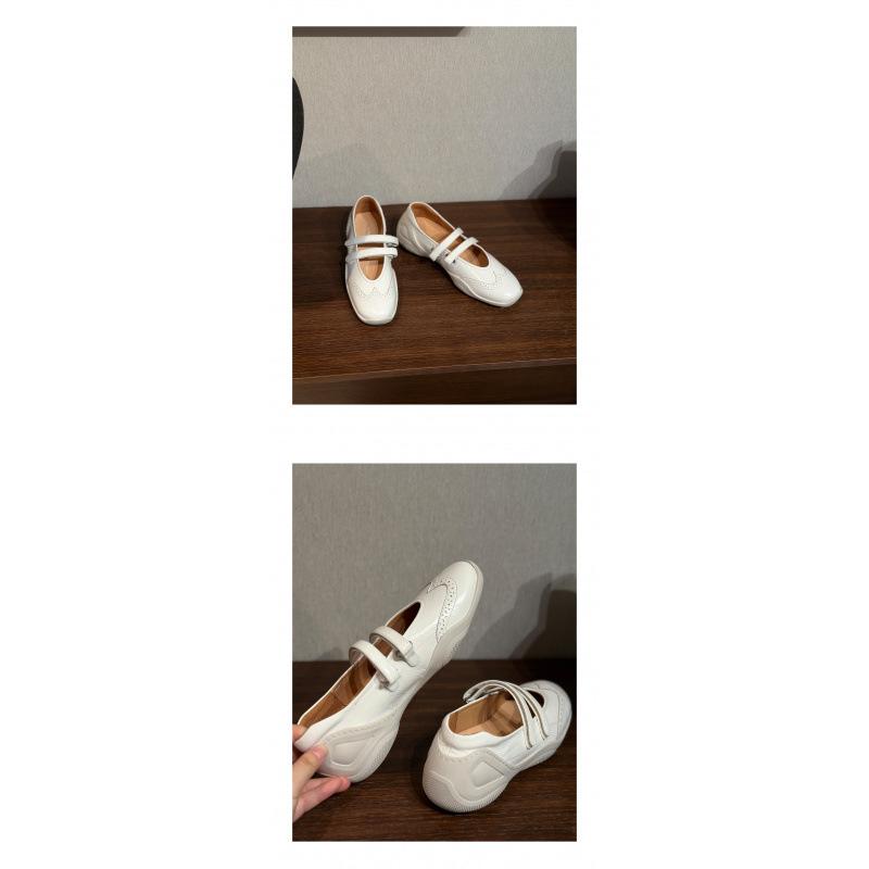 

Stylish Mary Jane shoes that can run, double straps, easy casual shoes for women, sports single shoes, flat bottom, shallow mouth single shoes 35 білий