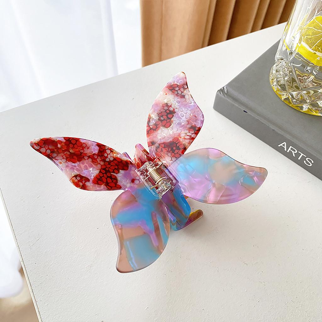 Exquisite Butterfly Design Acetate Hair Clip For Stylish Women Available In Vibrant Colors