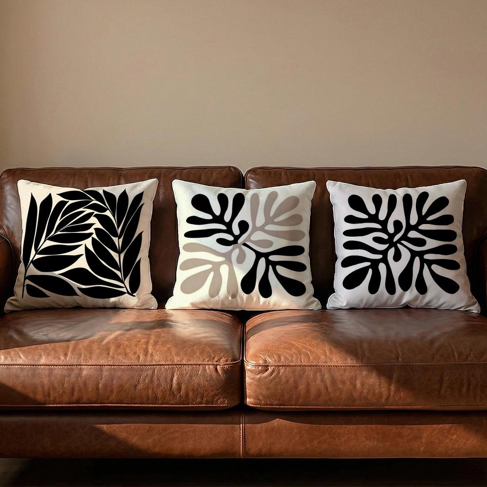 Classic Modern Flowers Cushion Cover Soft Reversible  Durable Pillow Cover  MultiScene Use for Home  Car Daily Comfort