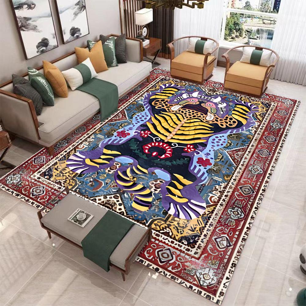 Tibetan Tiger Carpet Persian-Style Bedroom Area Rug Mat Exotic National Pattern Holiday Rectangle Bath Winter Decoration Rug