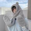 Korean Version of Autumn and Winter Hat Scarf Gloves One Piece Three Piece Warm and Cold proof Scarf Cute Fashionable Ear-protecting Plush Hat